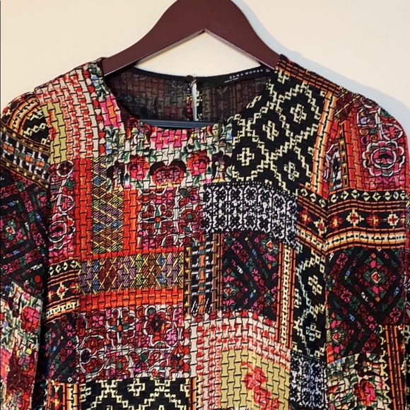 ZARA PATCHWORK DRESS - Picture 5 of 10